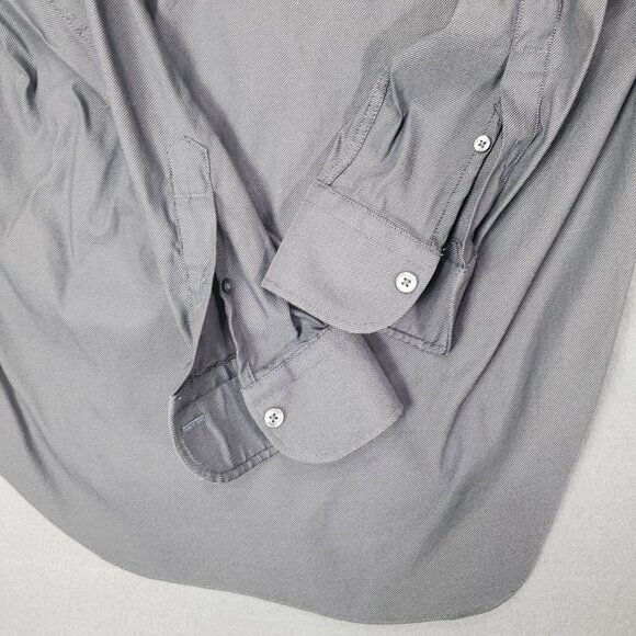 SAKS FIFTH AVENUE‎ Mens Button Up SZ 16 Slim Fit Long Sleeves Collar Preppy - Picture 8 of 11